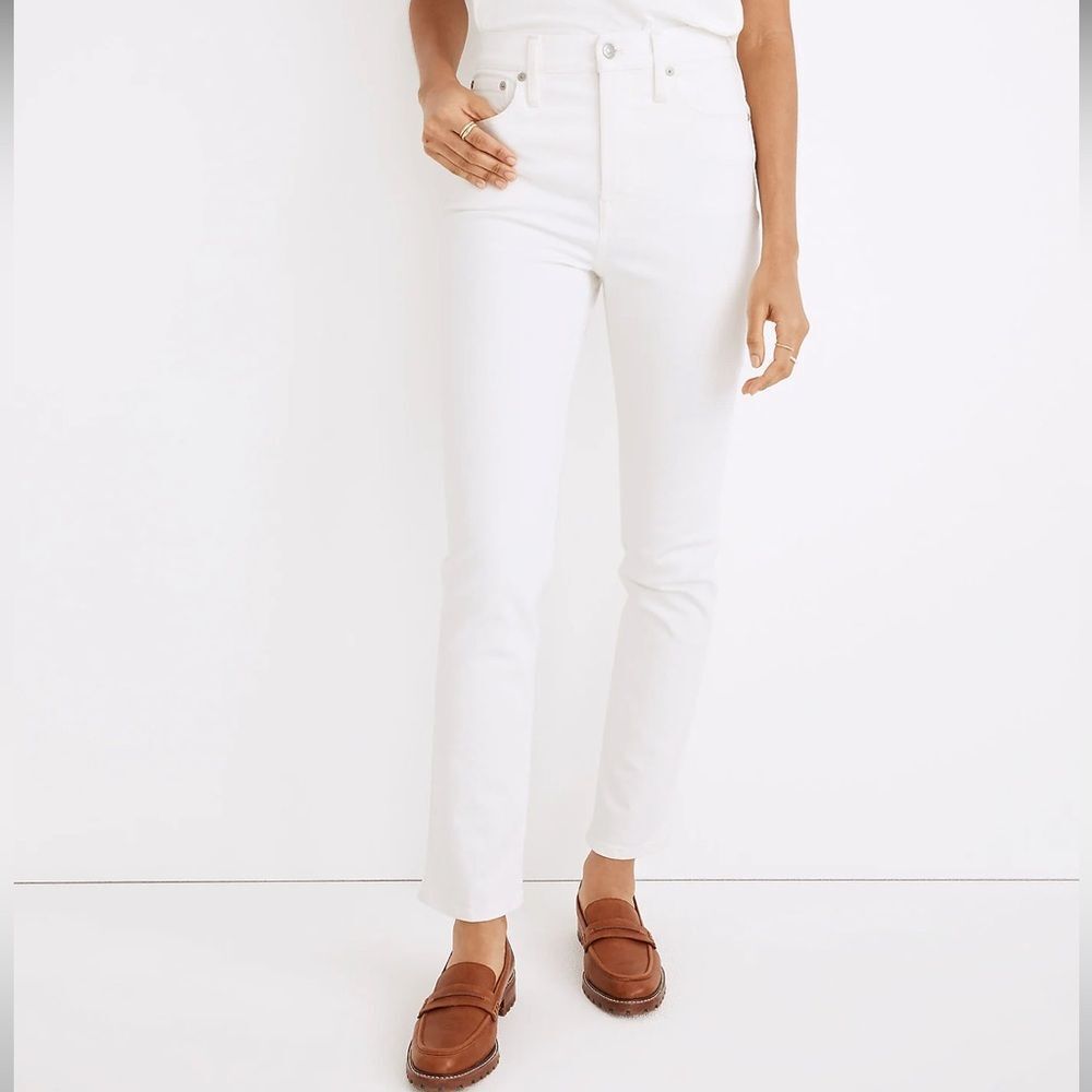 Madewell NWT Perfect Vintage Jeans High Rise Size 24 in Tile White
